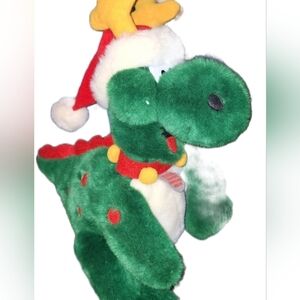 Merry Christmas Santa's Buddy Dinosaur Dingle Plush
